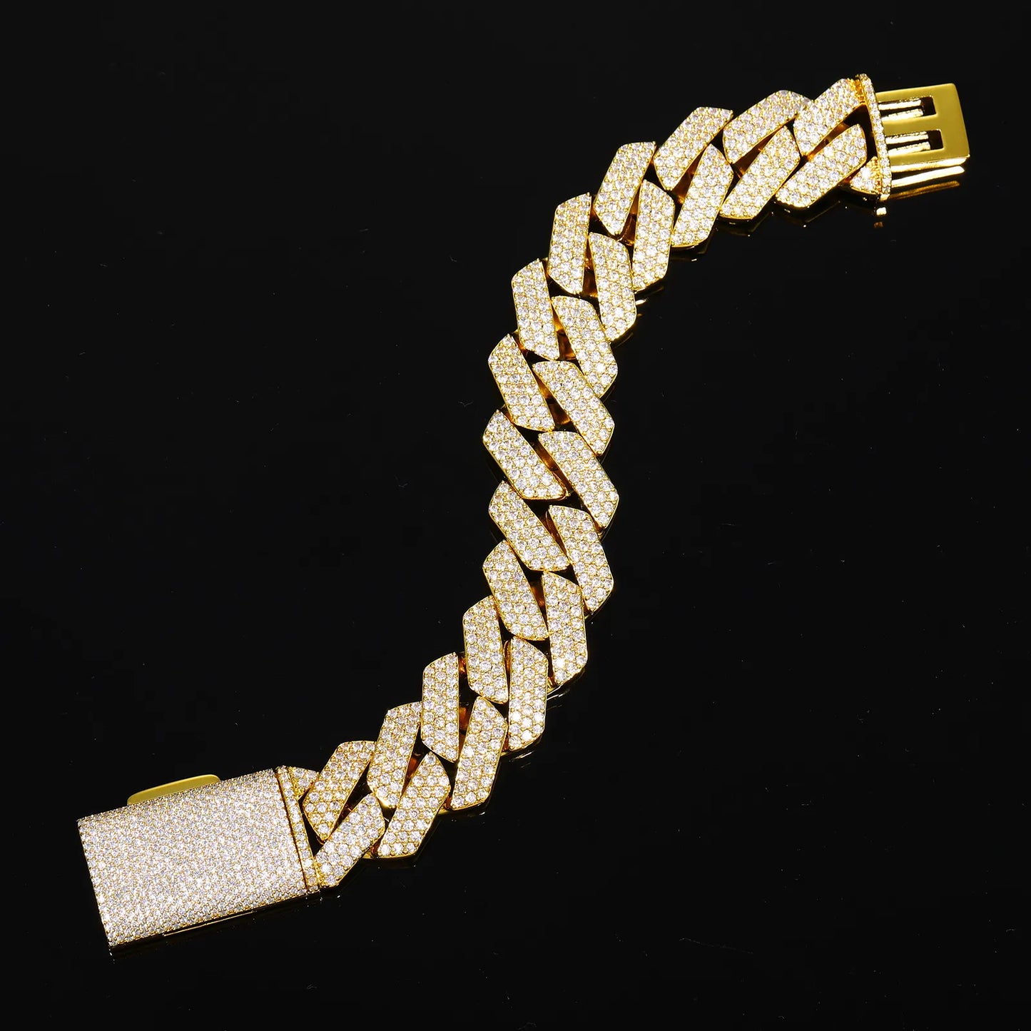 Heavy 20mm Moissanite Miami Cuban Link Bracelet Gold Silver【A303】