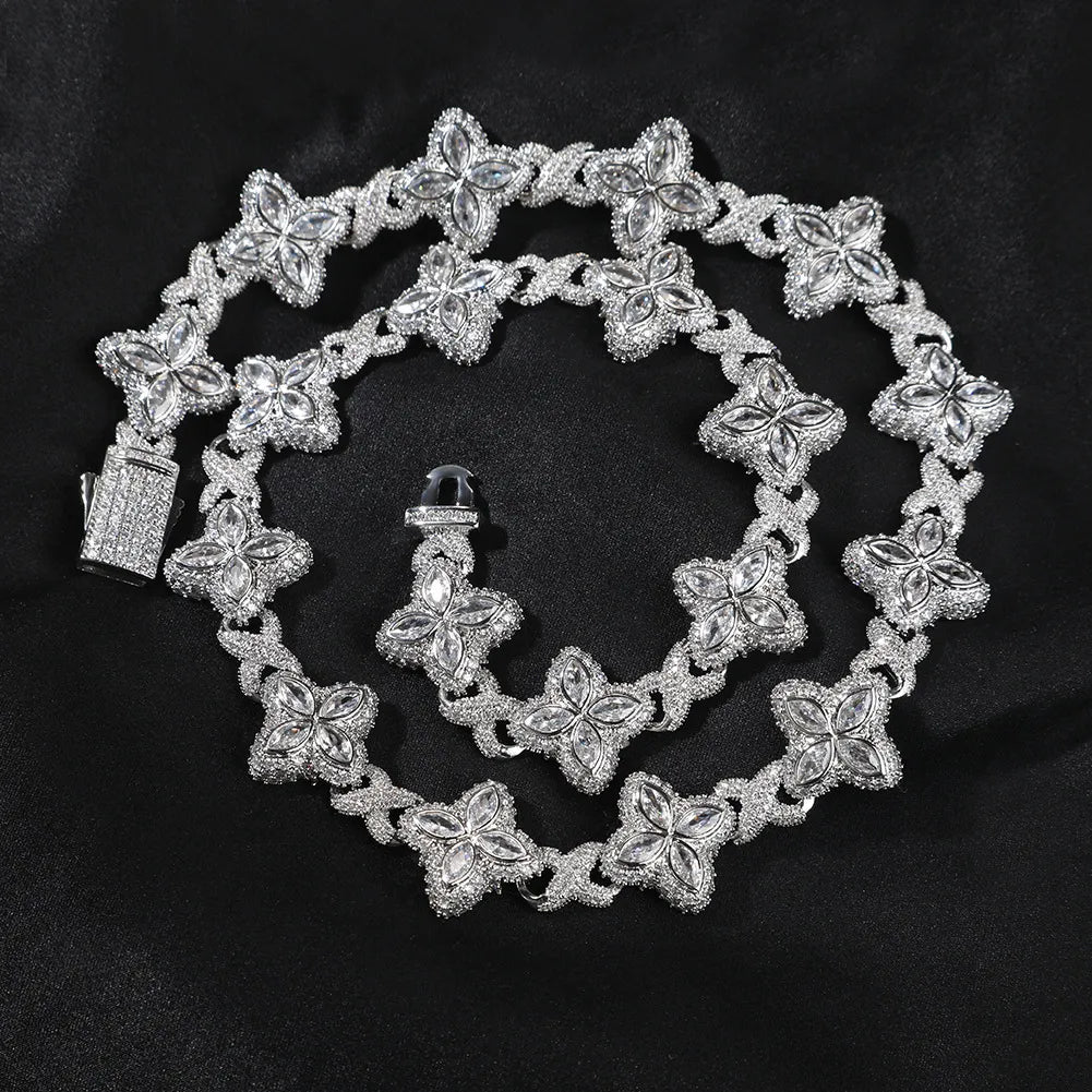 Four Leaf Clover Clarity Saphhire Gemstone Clover Set【R197】