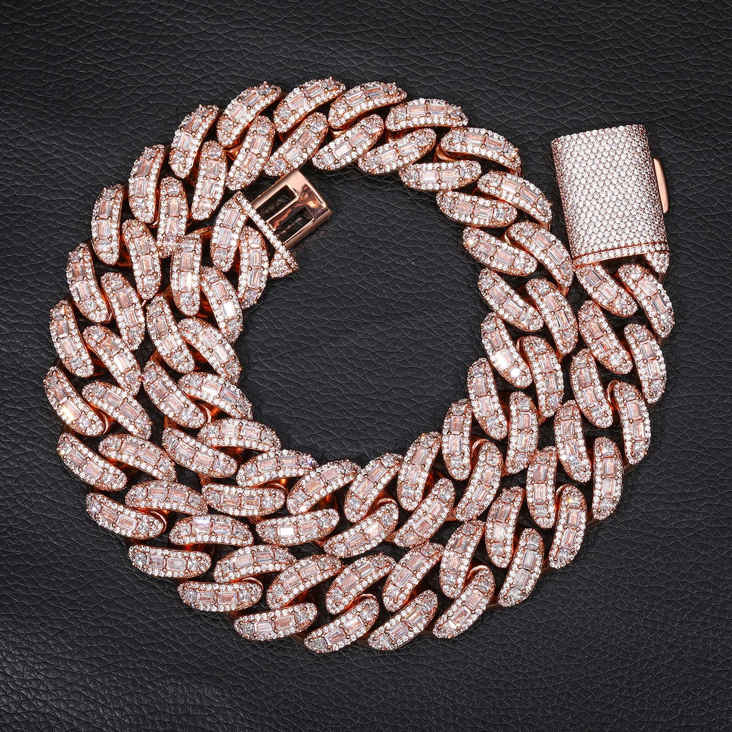 Heavy Iced Out 20mm/25mm Miami Cuban Chain Tri-Color【A148】