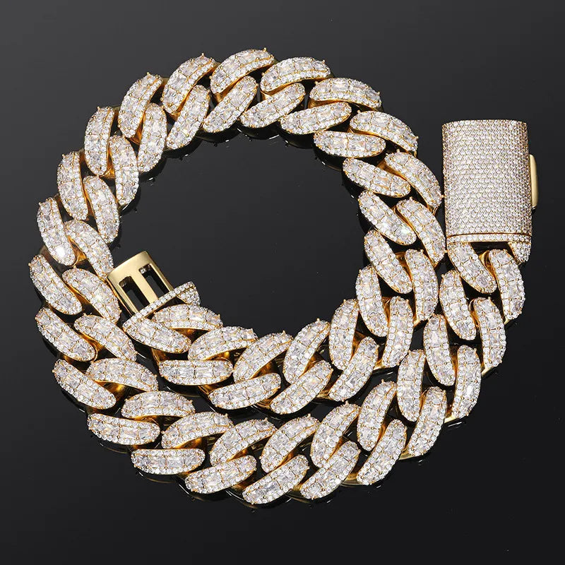 Heavy Iced Out 20mm/25mm Miami Cuban Chain Tri-Color【A148】