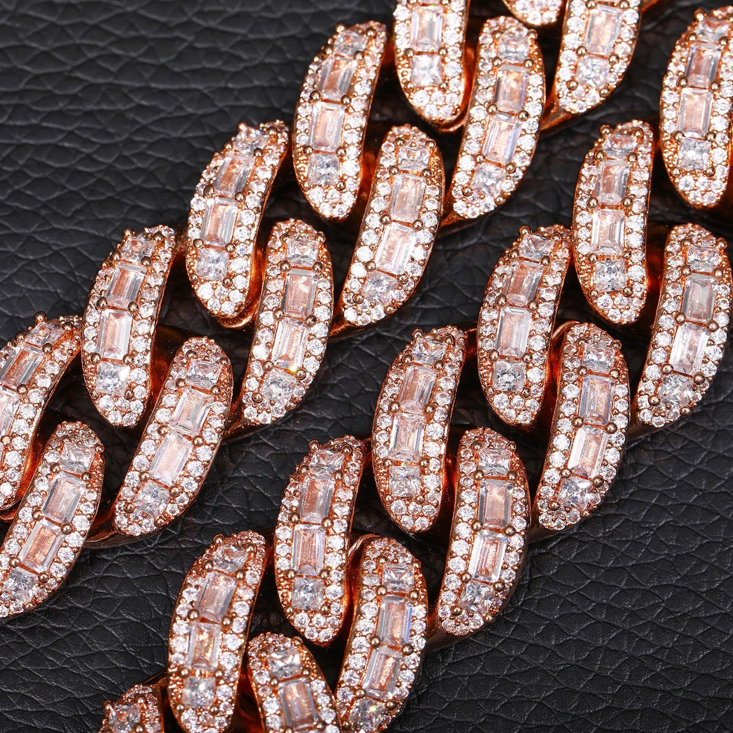 Heavy Iced Out 20mm/25mm Miami Cuban Chain Tri-Color【A148】