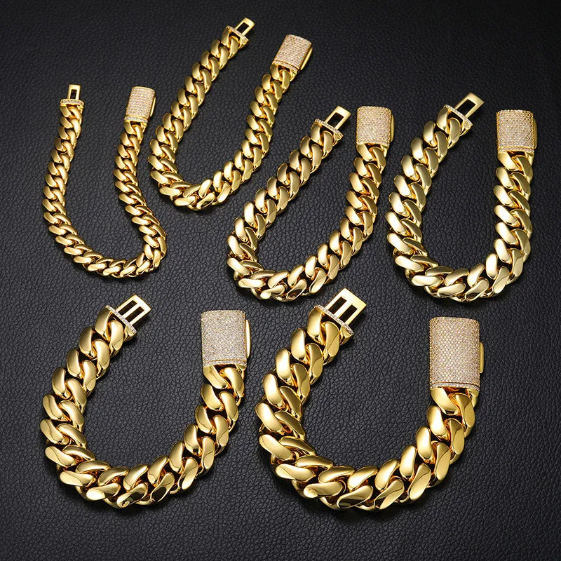 Heavy Cuban Bracelet With Iced Out Clasp【A302】