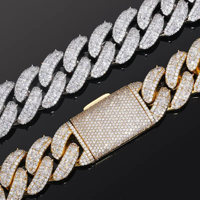Heavy Iced Out 20mm/25mm Miami Cuban Chain Tri-Color【A148】