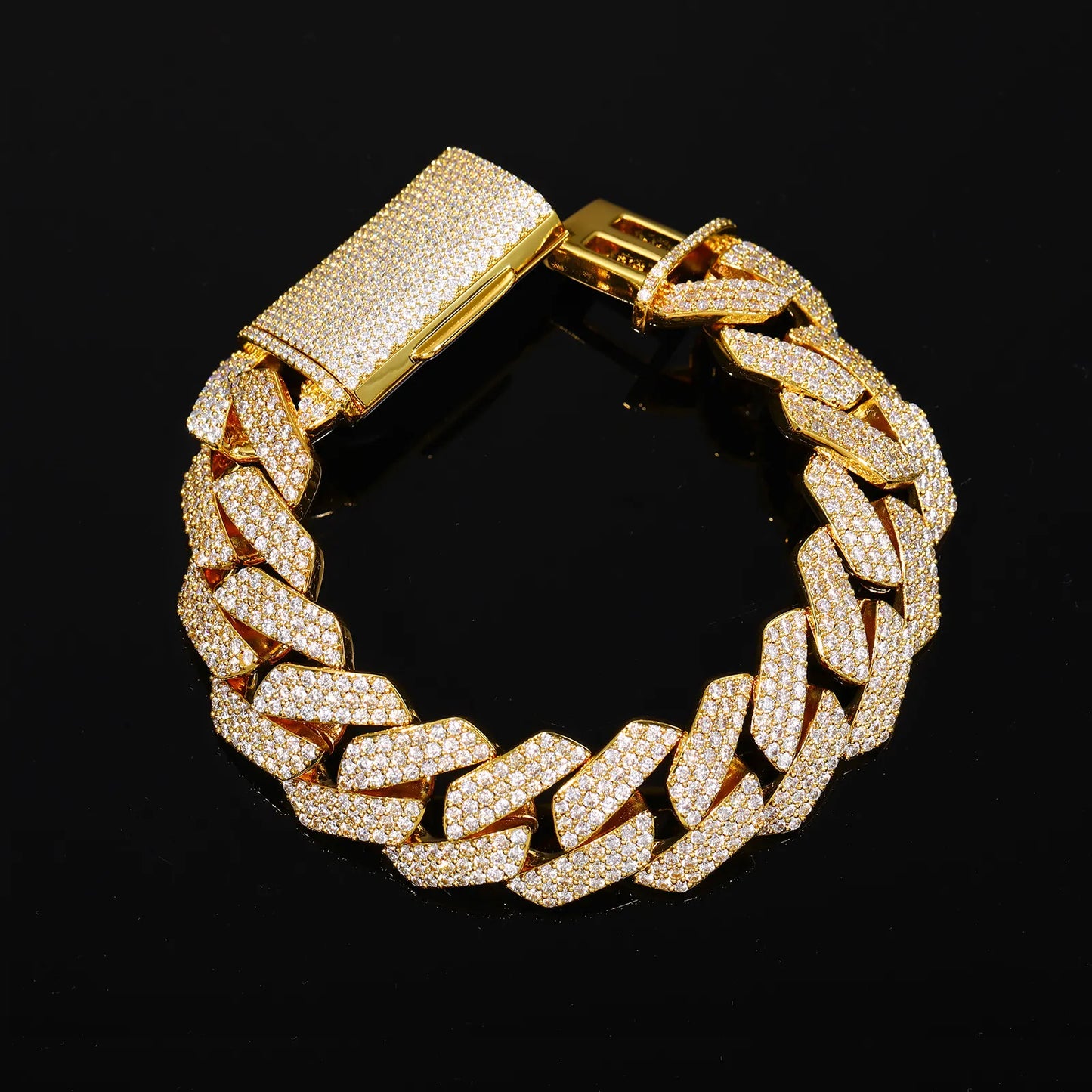 Heavy 20mm Moissanite Miami Cuban Link Bracelet Gold Silver【A303】