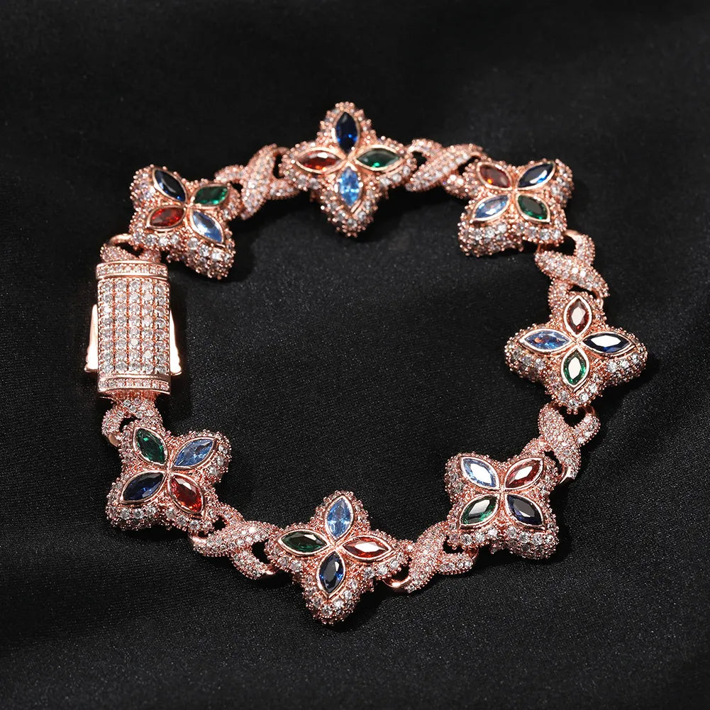 Four Leaf Clover Clarity Saphhire Gemstone Clover Set【R197】