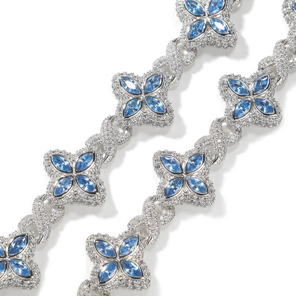 Four Leaf Clover Clarity Saphhire Gemstone Clover Set【R197】