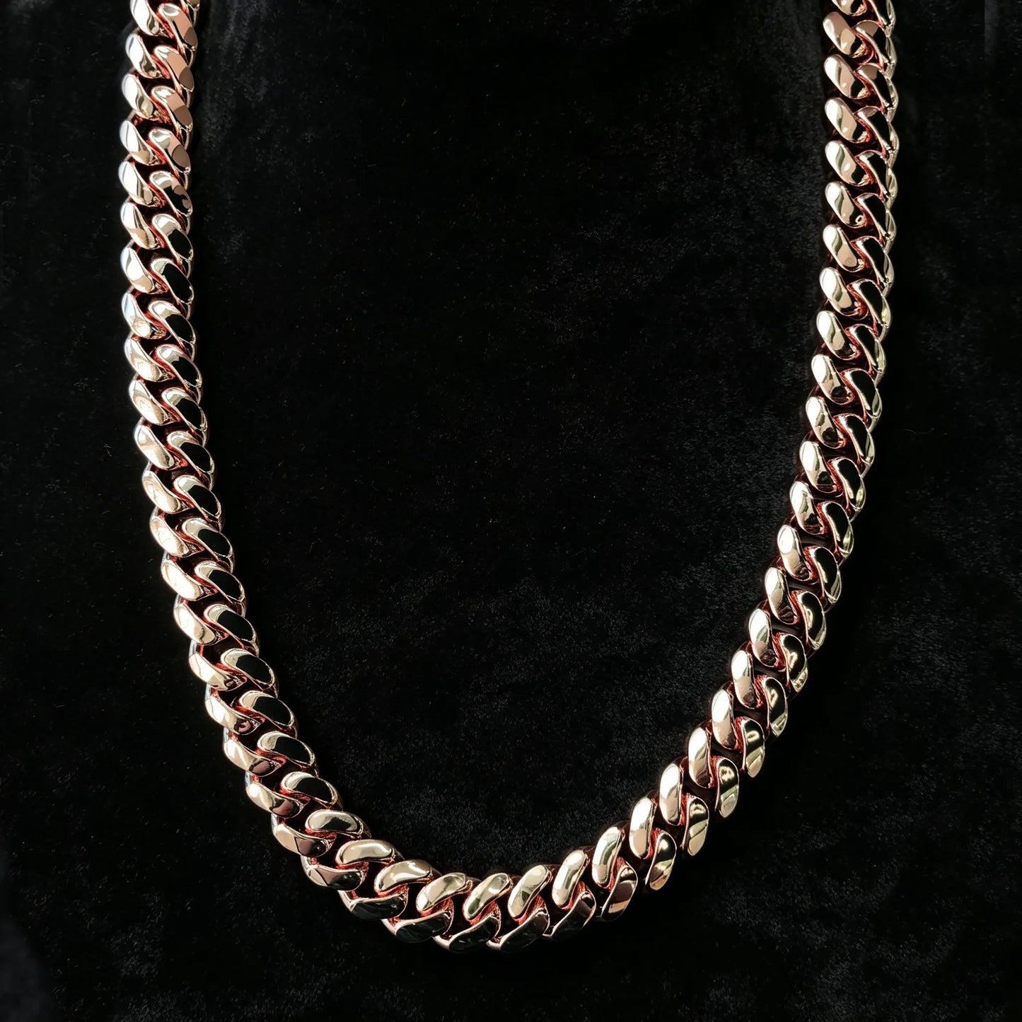 20mm Rose Gold Iced Out Cuban Chain (26")【A123】