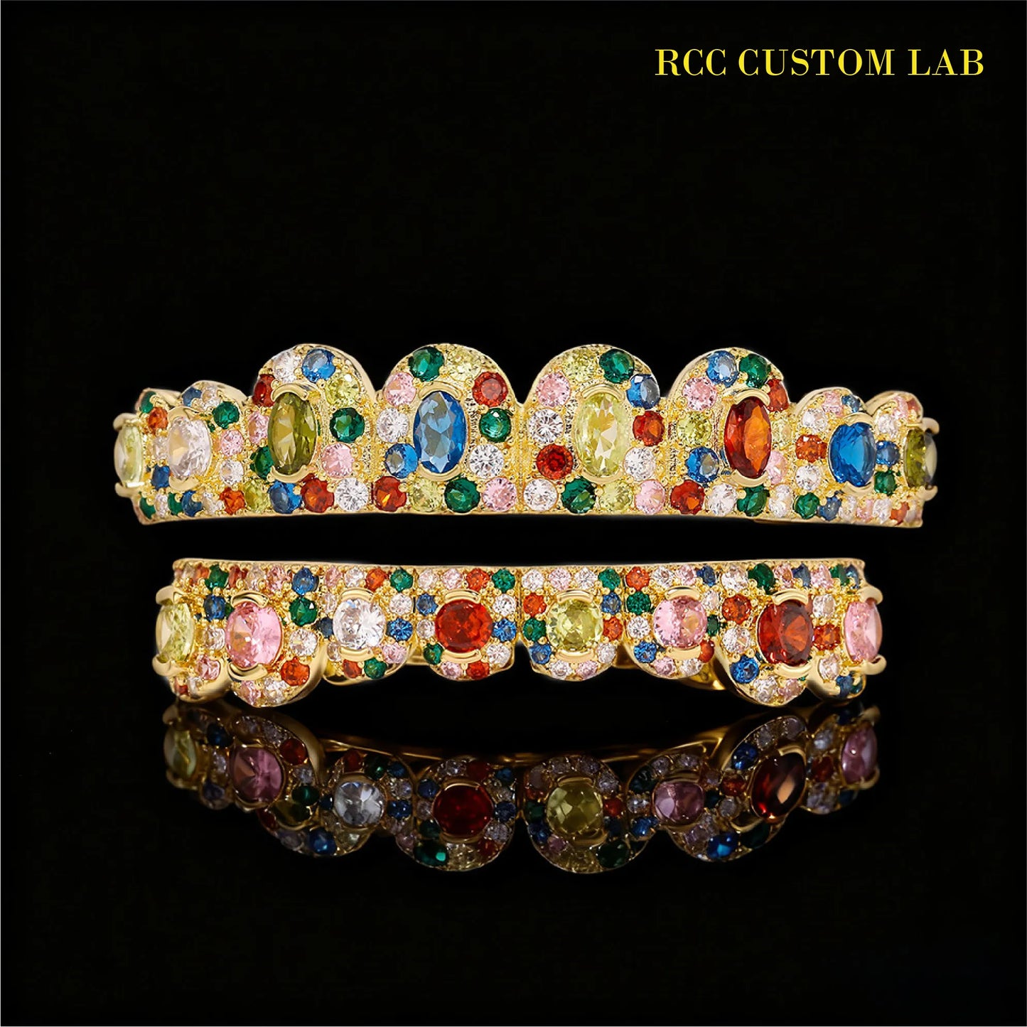 Multi-Color Gem Rose Gold Grillz【G101】