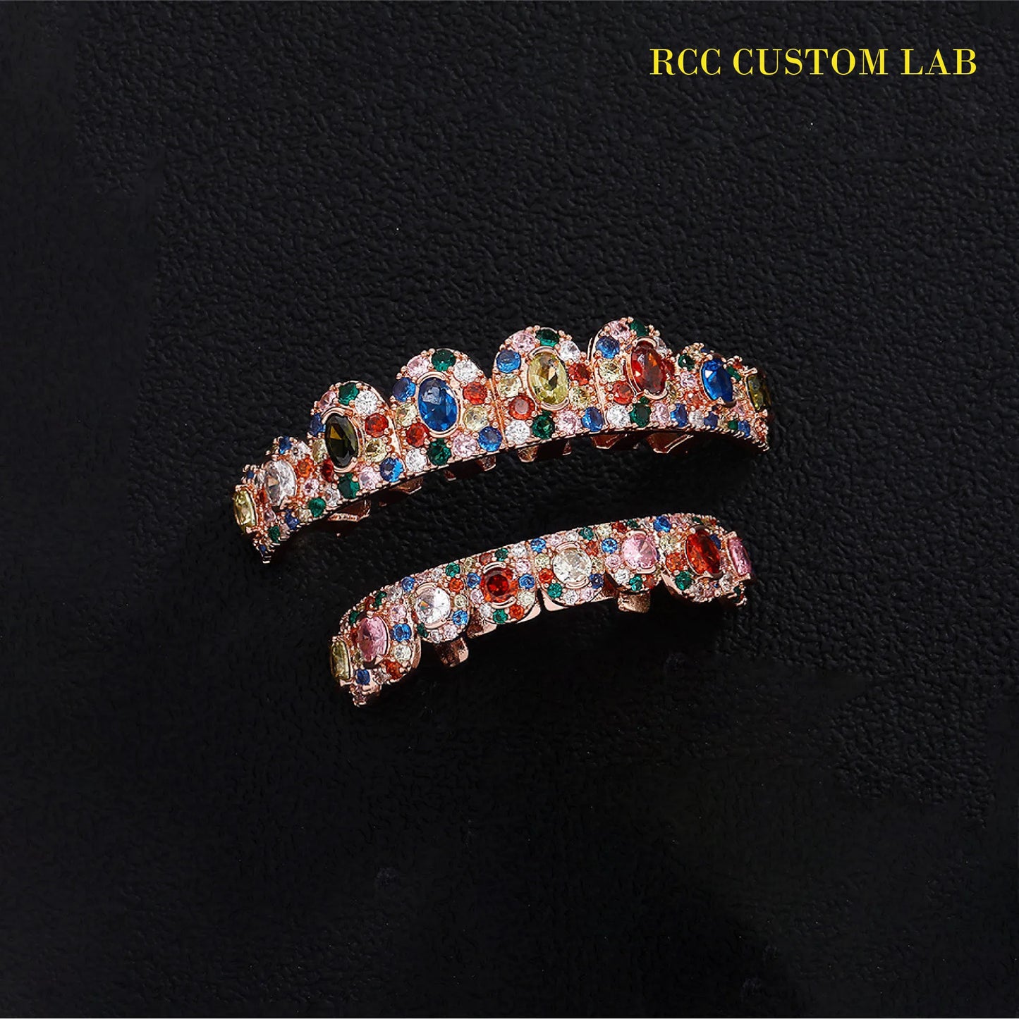 Multi-Color Gem Rose Gold Grillz【G101】