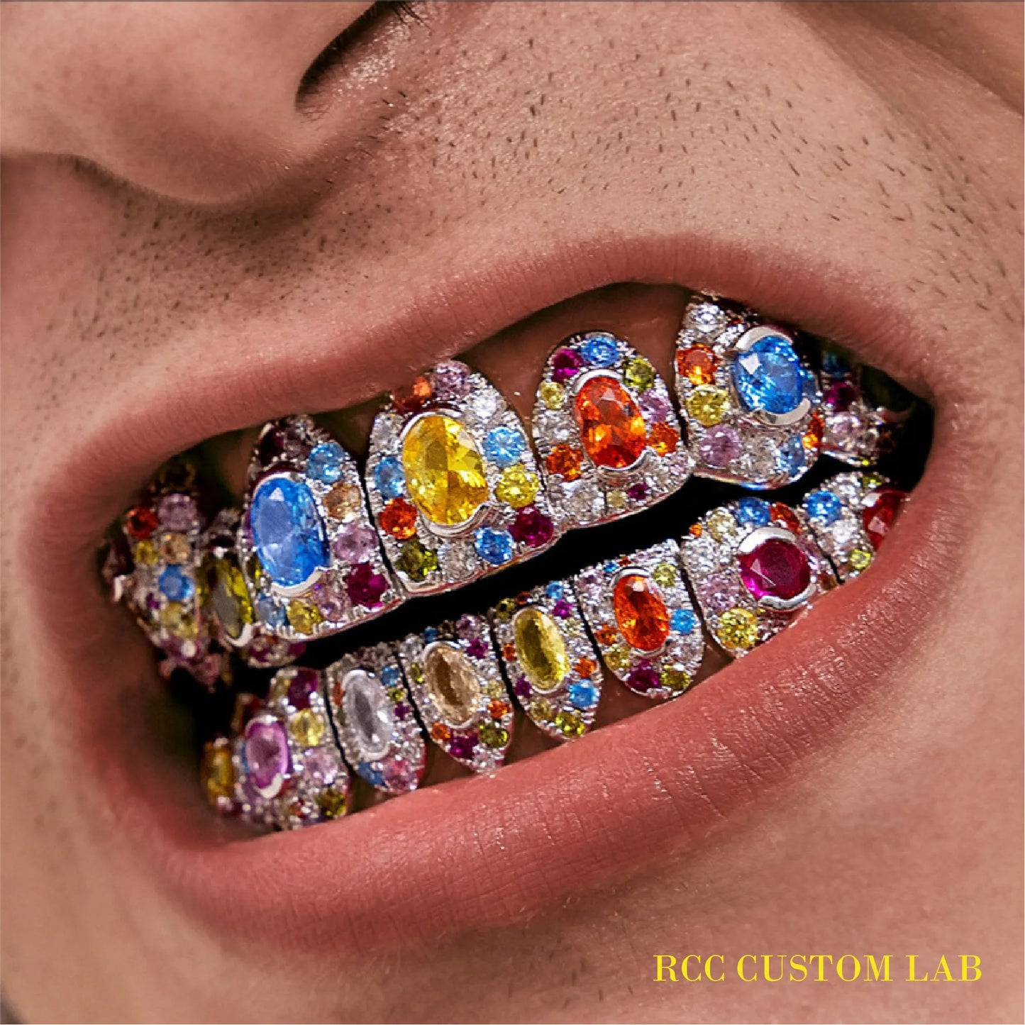 Multi-Color Gem Rose Gold Grillz【G101】