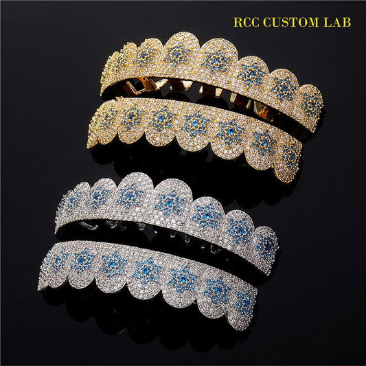 Blue Flower Pattern Grillz【G102】