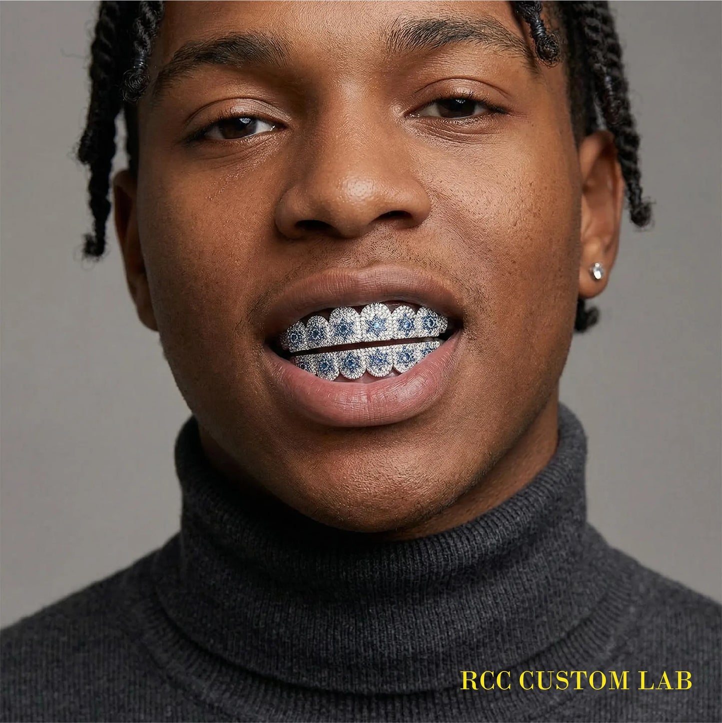 Blue Flower Pattern Grillz【G102】