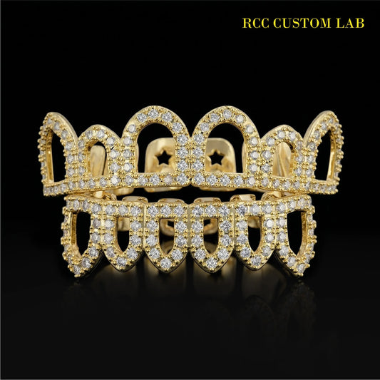Open Face Diamond Gold Grillz【G103】