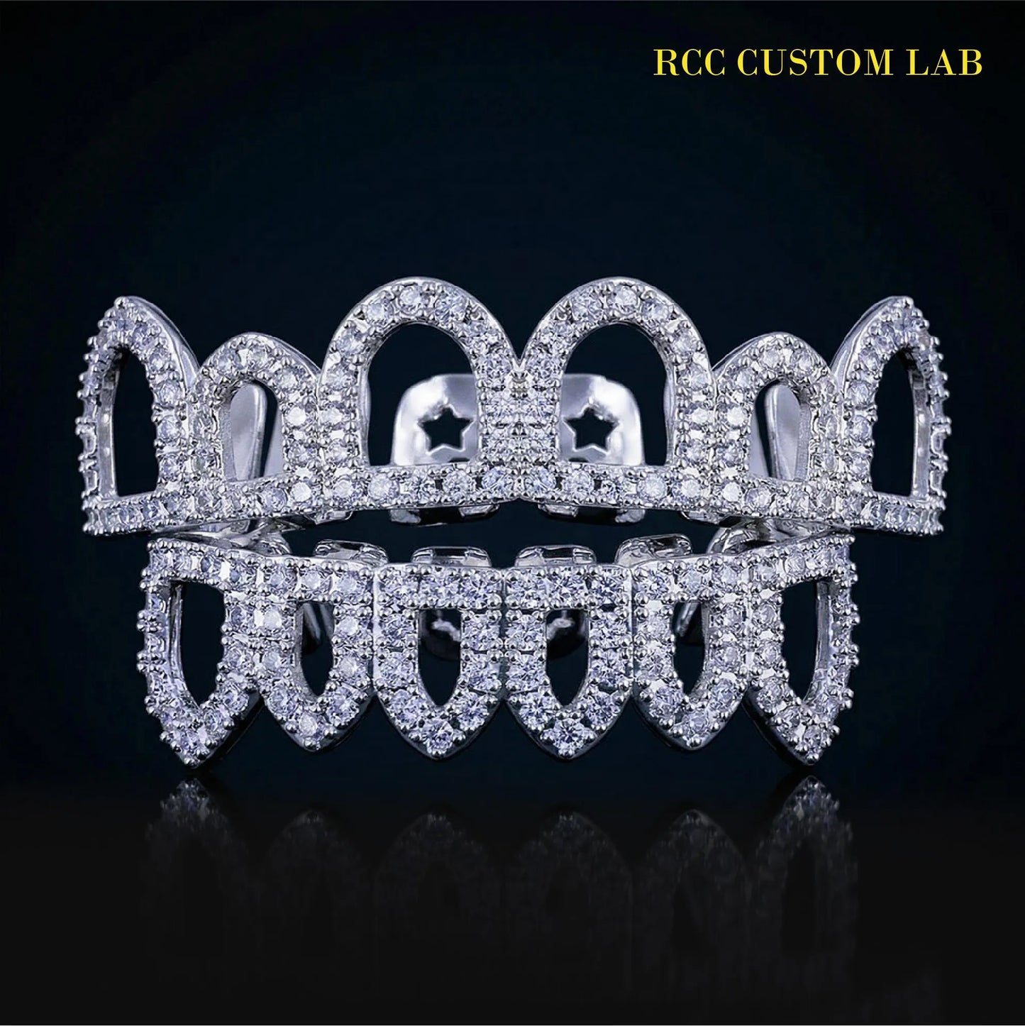 Open Face Diamond Gold Grillz【G103】