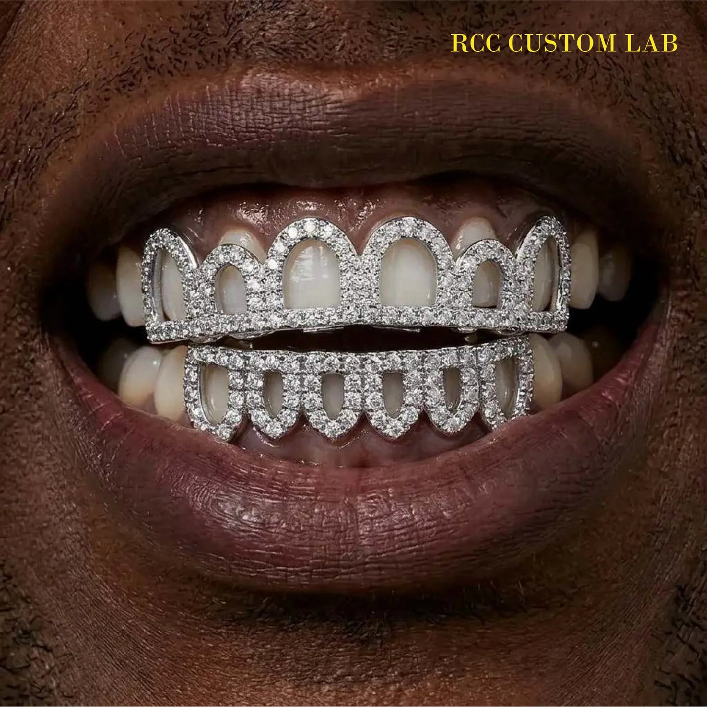 Open Face Diamond Gold Grillz【G103】