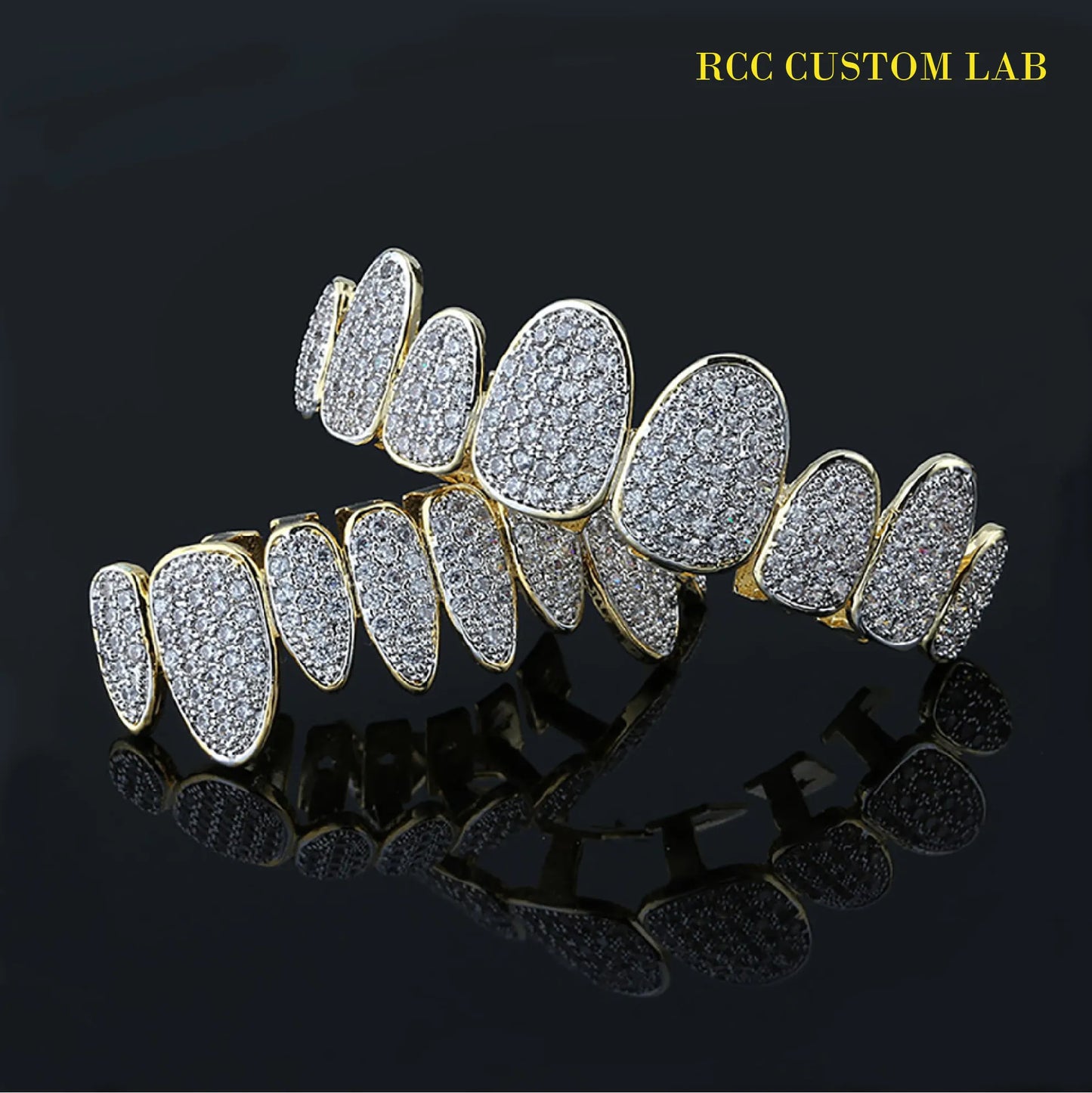 Full Pave Diamond Gold & Silver Grillz【G106】