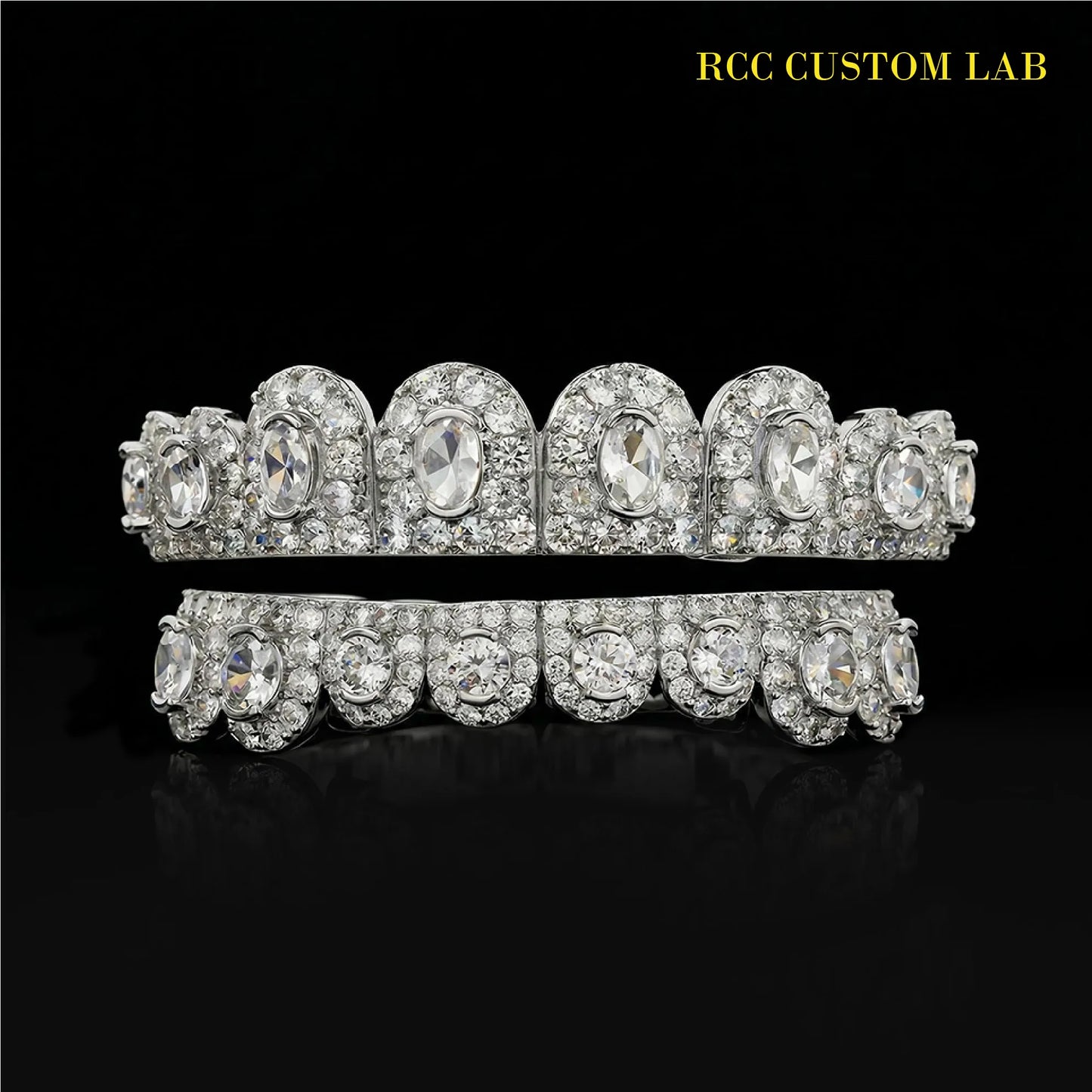 Bezel-Set Diamond Grillz (3-Tone)【G107】