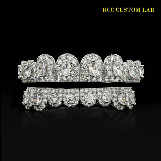 Bezel-Set Diamond Grillz (3-Tone)【G107】