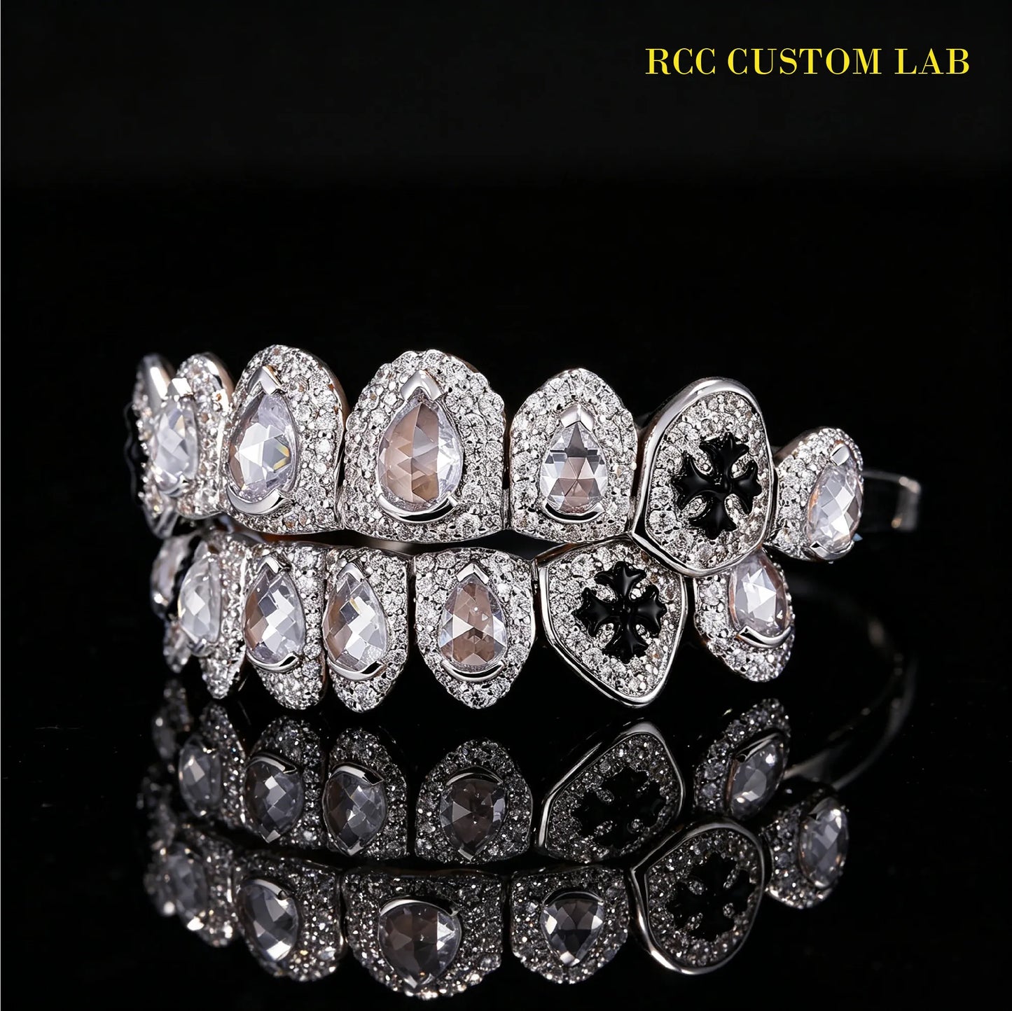 Fang Cross & Pear Cut Grillz【G108】