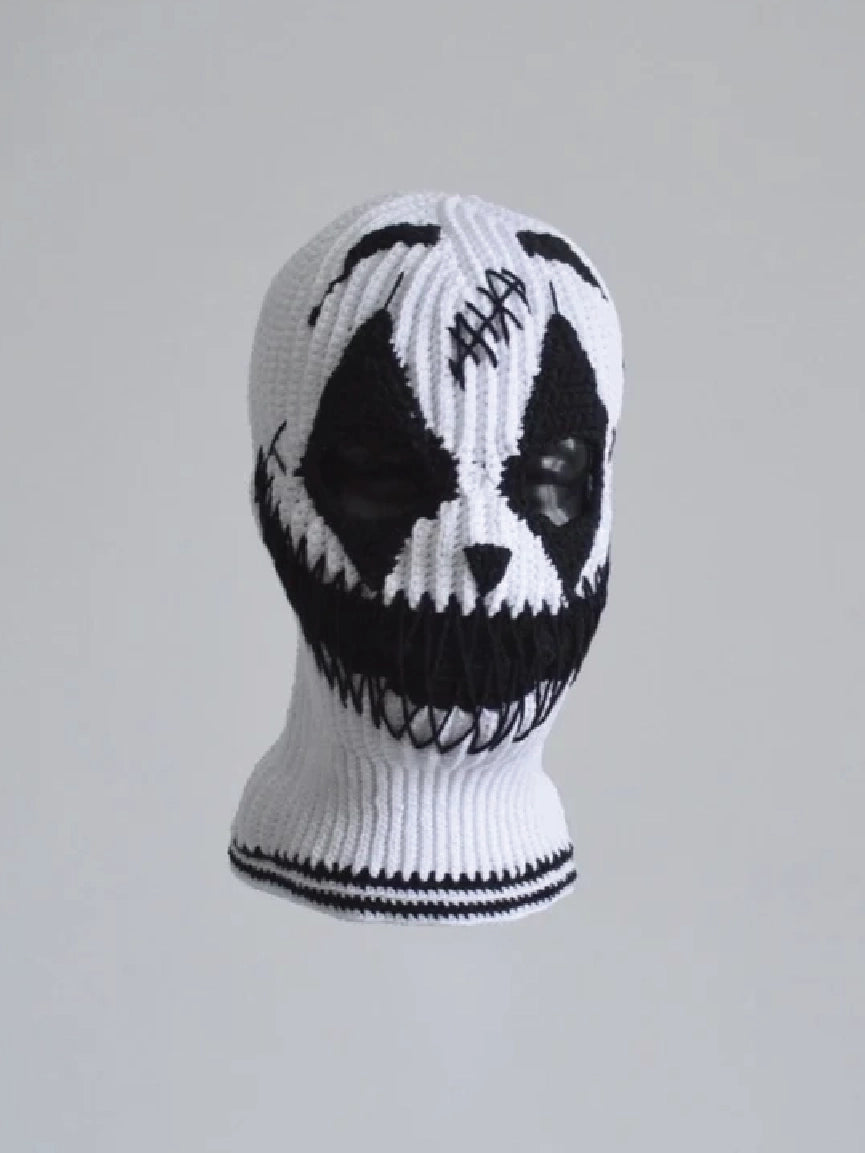 Unisex Distressed Gothic Clown Knitted Balaclava Ski Mask【M105】