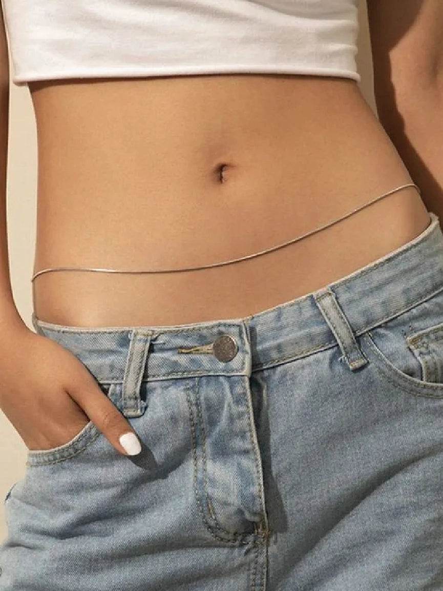 Women Minimalist Gold Snake Chain Belly Chain【M304】