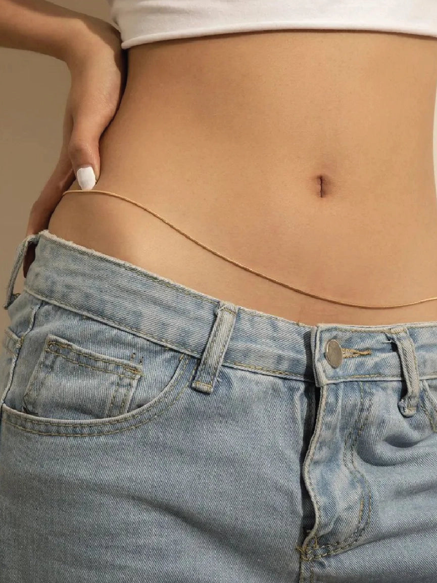 Women Minimalist Gold Snake Chain Belly Chain【M304】