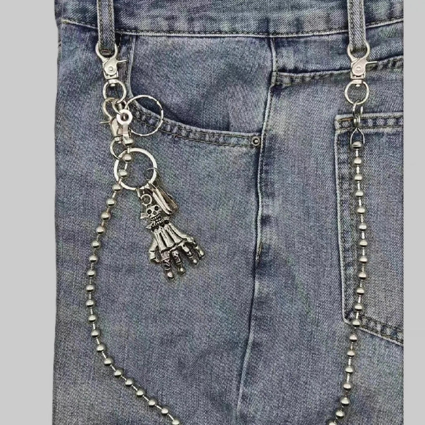 Skeleton Hand Ball Chain Hip Hop Wallet Chain【M207】