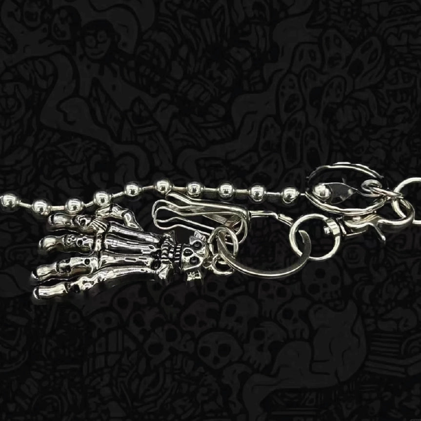 Skeleton Hand Ball Chain Hip Hop Wallet Chain【M207】