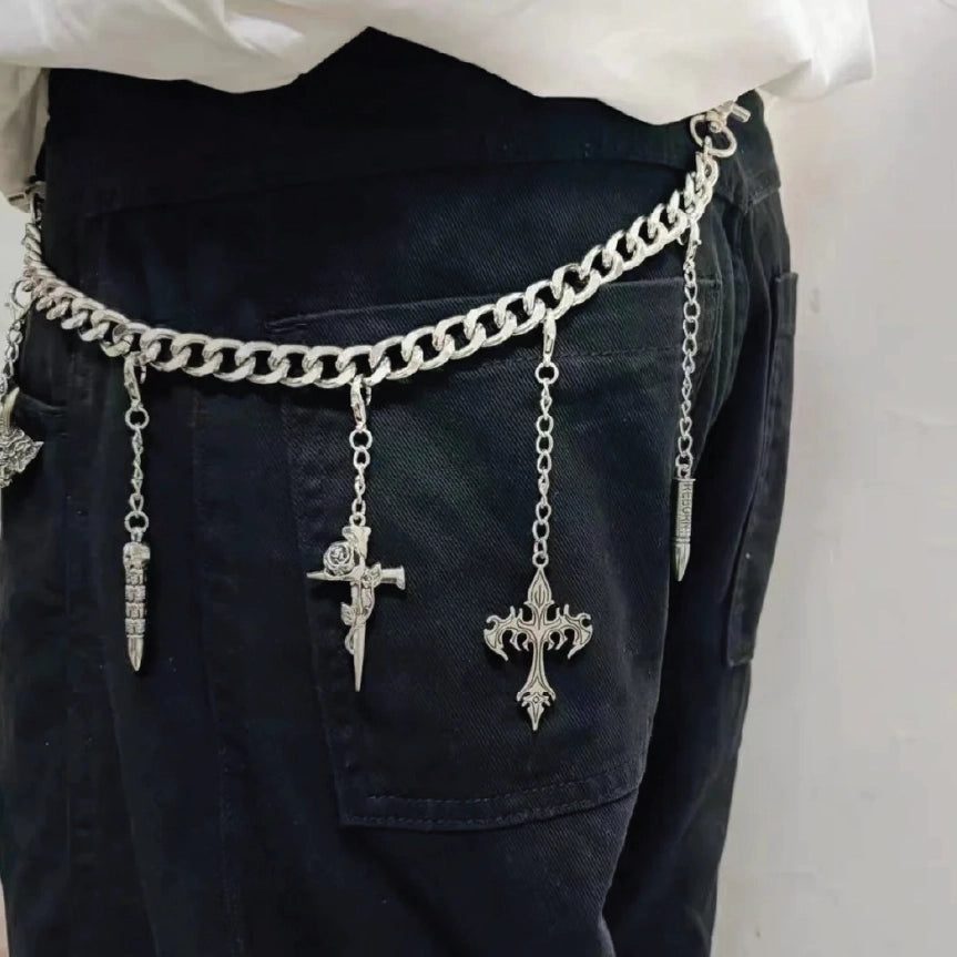 Gothic Charm Cuban Link Hip Hop Wallet Chain【M210】