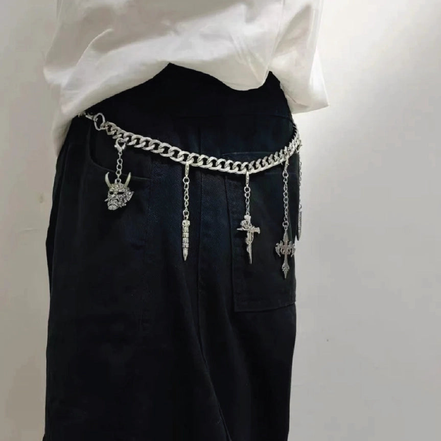 Gothic Charm Cuban Link Hip Hop Wallet Chain【M210】