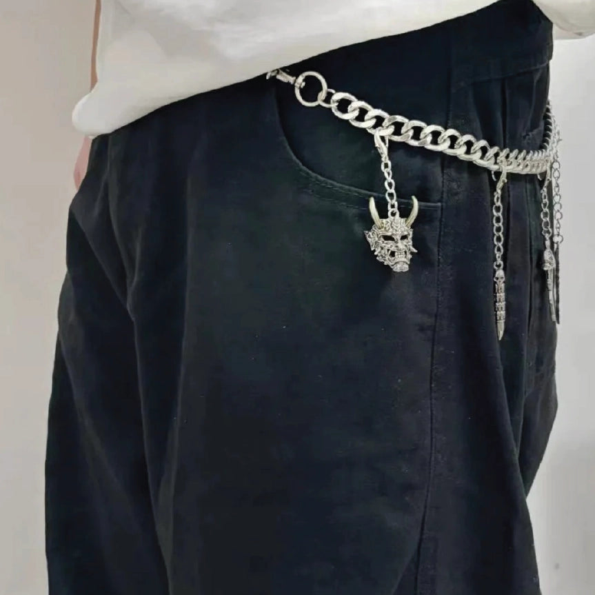 Gothic Charm Cuban Link Hip Hop Wallet Chain【M210】
