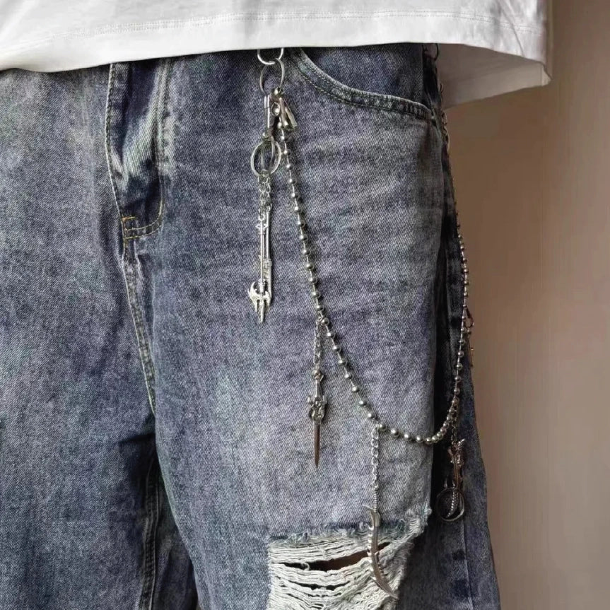 Anime Weapon Sword Charm Ball Chain Hip Hop Wallet Chain【M212】
