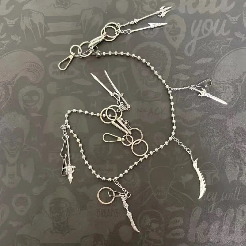 Anime Weapon Sword Charm Ball Chain Hip Hop Wallet Chain【M212】