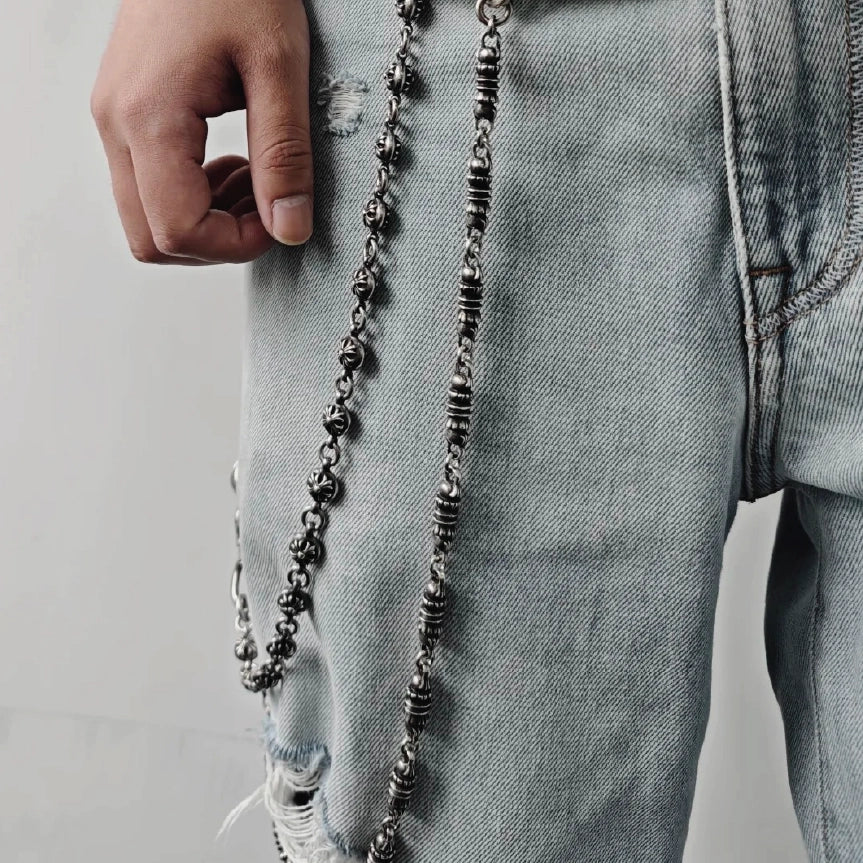 Cross Ball Layered Wallet Chain Set Vintage【M221】