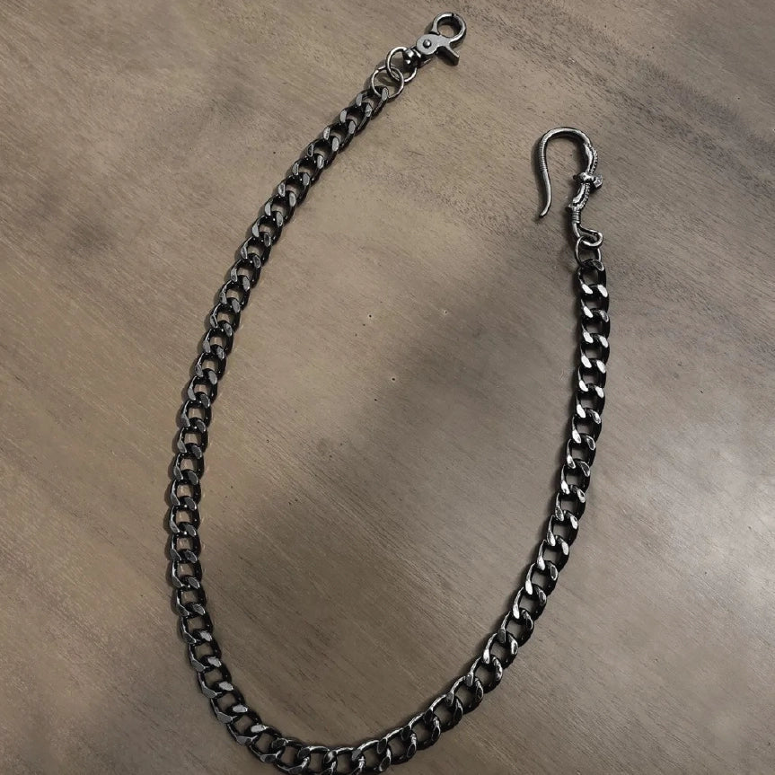 Punk Gunmetal Grey Thick Curb Link Streetwear Wallet Chain【M224】
