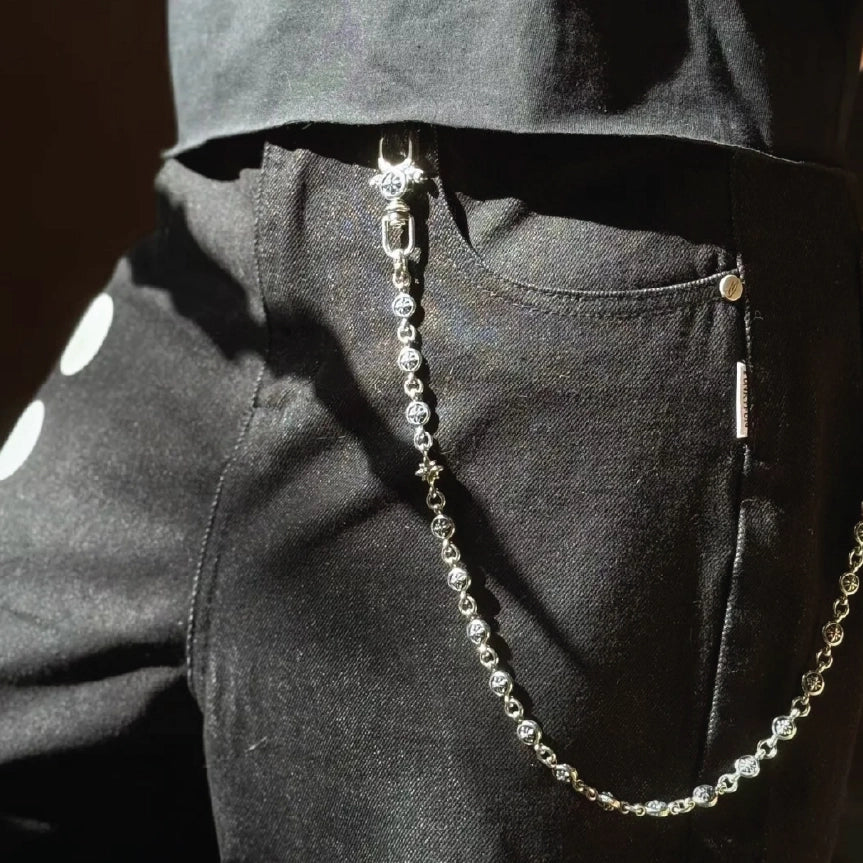 Skull & Dice Beaded Layered Wallet Chain【M225】