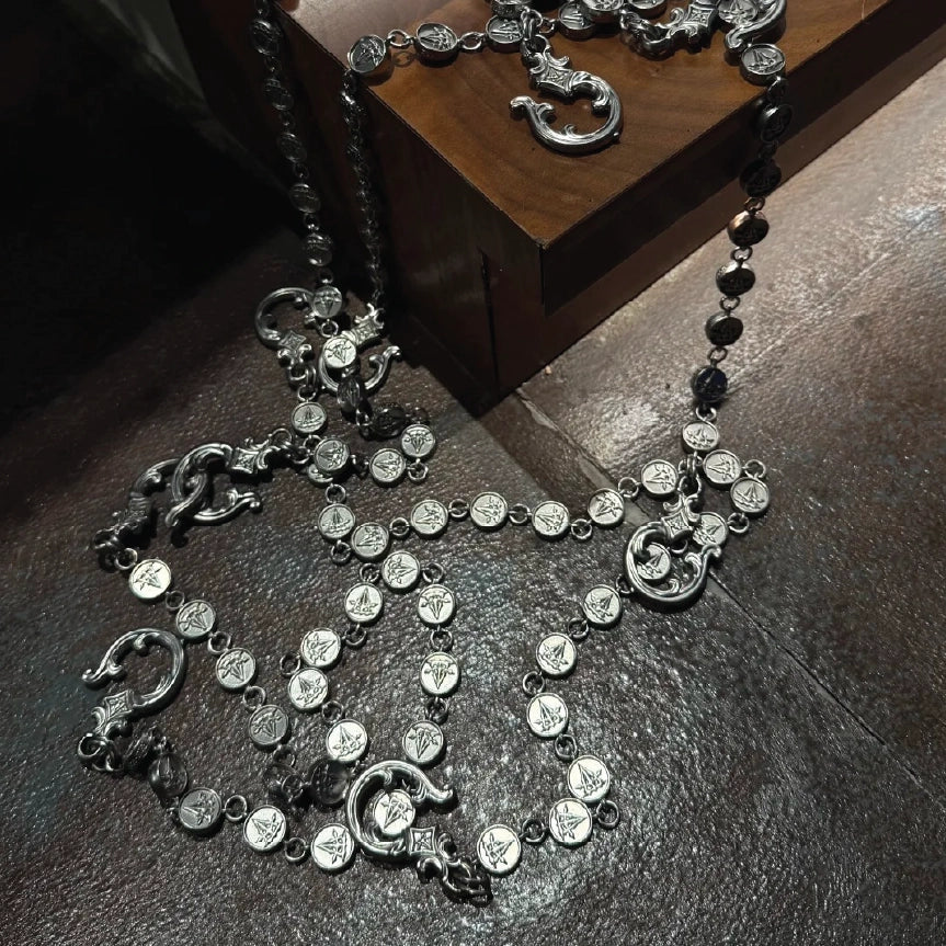 Multi Layered Medallion Link Leg Harness Pants Chain【M226】